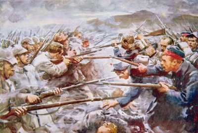 Les Belges repoussant les Allemands à Liège - Arthur C. (after) Michael