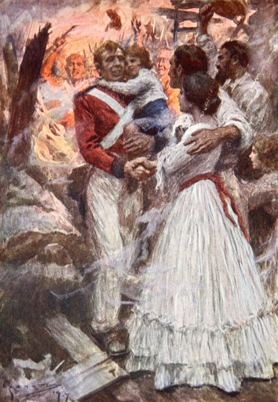 La bravoure du lieutenant Havelock (litho en couleur) - Arthur C. (after) Michael