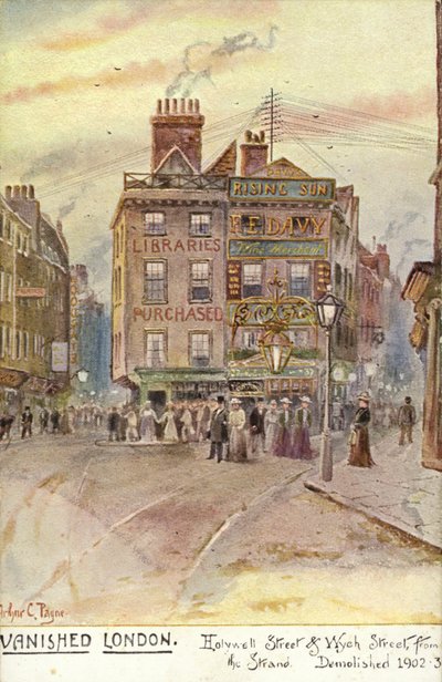 Londres disparu - Holywell Street et Wych Street, depuis le Strand - Arthur Charles Payne