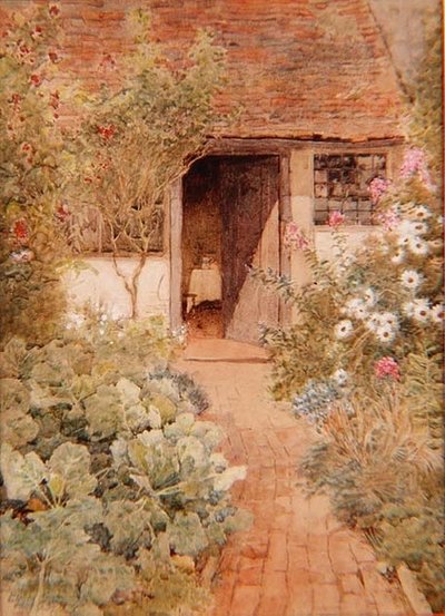 Choux dans un jardin de cottage - Arthur Claude Strachan