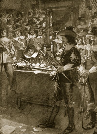 Strafford remettant son épée à la Chambre des Communes, illustration de 