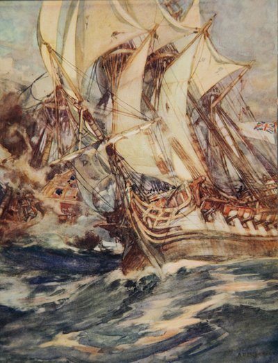 La Méduse brillante, illustration de « Le tambour de Drake et autres chansons de la mer » par Henry Newbolt (1862-1938) pub. 1905 - Arthur David McCormick