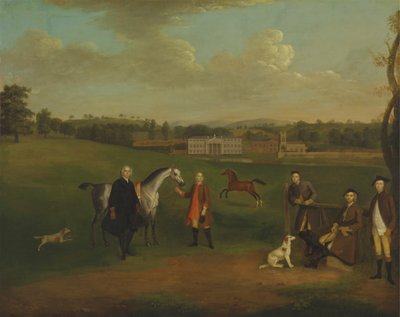 Leak Okeover, Rév. John Allen et Capitaine Chester à Okeover Hall, Staffordshire - Arthur Devis