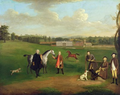 Leak Okeover, Rév. John Allen et Capitaine Chester à Okeover Hall, Staffordshire, vers 1785 - Arthur Devis
