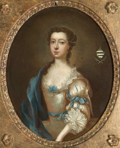 Un des deux portraits de deux sœurs de la famille Moult de Nottinghamshire - Arthur Devis