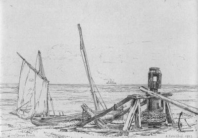 Sur la plage de Thorpe, 1887 - Arthur Evershed