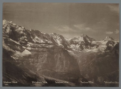 Vue sur le Silberhorn, le Mittaghorn, le Grosshorn, le Breithorn et le Tschingelhorn dans les Alpes bernoises (Panorama de la chaîne de la Jungfrau) - Arthur Gabler