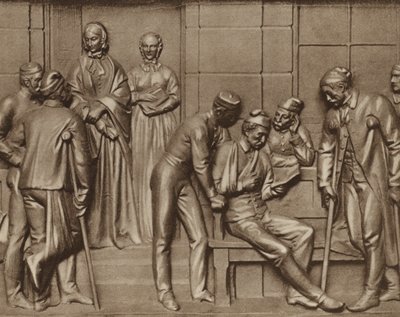 Florence Nightingale visitant des patients, secours à l