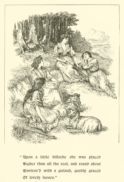 Sir Calidore, chevalier de la courtoisie, Coridon et Pastorella (gravure) - Arthur George Walker