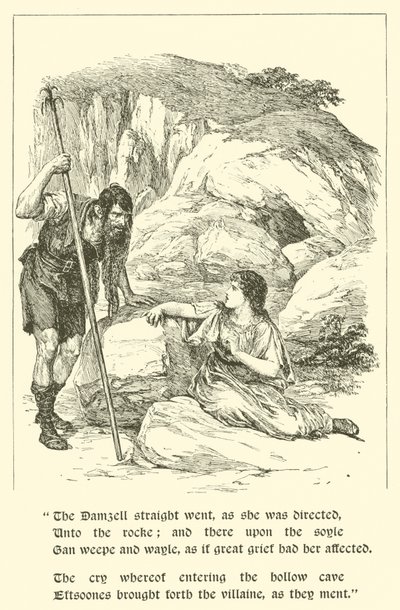 Les aventures de Sir Artegall, à la tanière de la tromperie (gravure) - Arthur George Walker