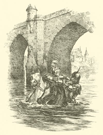 Les Aventures de Sir Artegall, Le Pont du Sarrasin (gravure) - Arthur George Walker