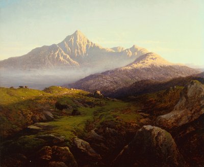 Bétail des Highlands dans un paysage montagneux - Arthur Gilbert