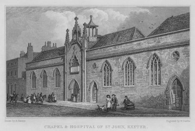 Chapelle et hôpital de Saint-Jean, Exeter (gravure) - Arthur Glennie