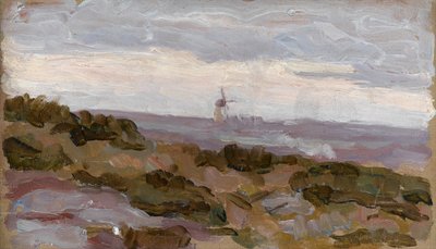 Étude de paysage avec moulin à vent à l
