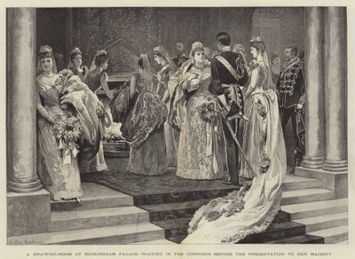 Un salon au palais de Buckingham, en attente dans le couloir avant la présentation à Sa Majesté - Arthur Hopkins