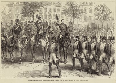 Revue à Madrid devant le Prince de Galles et le Roi d