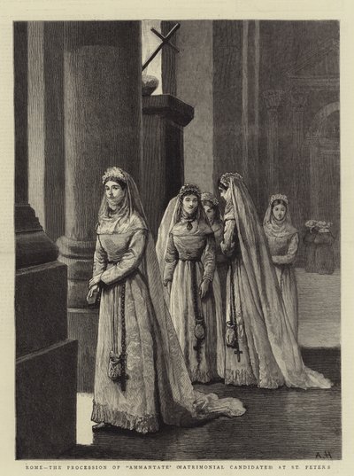Rome, la procession des Ammantate (candidates matrimoniales) à Saint-Pierre - Arthur Hopkins