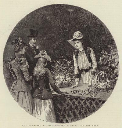 La Kermesse à Nice, vente de fleurs pour les pauvres - Arthur Hopkins