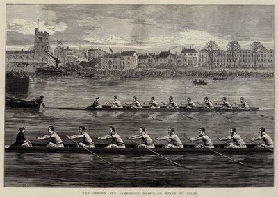 La course de bateaux Oxford et Cambridge, prêts à partir - Arthur Hopkins