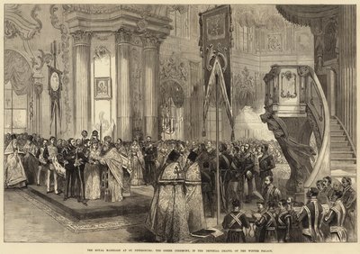 Le mariage royal à Saint-Pétersbourg, la cérémonie grecque, dans la chapelle impériale du palais d