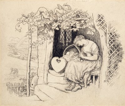 Près du berceau - Arthur Hughes