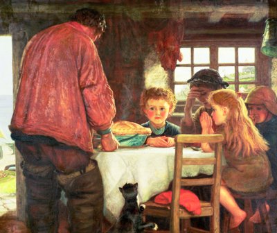 Dire la grâce ou Le capitaine et son équipage - Arthur Hughes