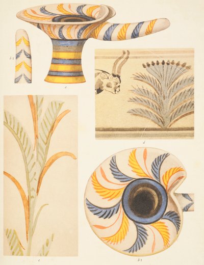 (détail) des décorations en poterie de Knossos - Arthur John Evans