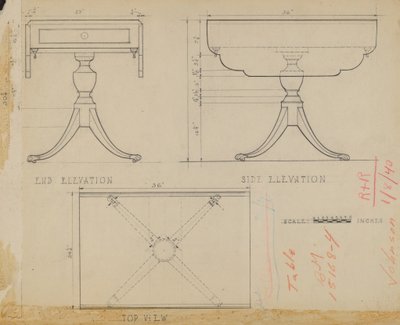 Table à pied avec abattant - Arthur Johnson