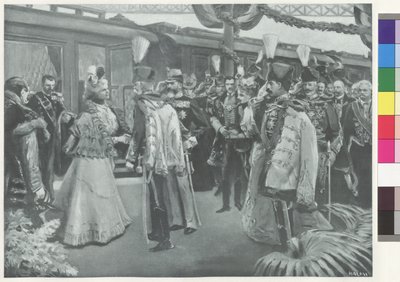 Réception du couple royal roumain à la gare de Budapest - Arthur Lajos Halmi