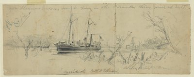 Nos vapeurs passant des arbres coulés dans la rivière Pomonkey - Arthur Lumley