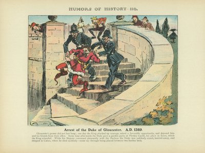 Arrestation du duc de Gloucester. A.D. 1389 (lithographie couleur) - Arthur Moreland