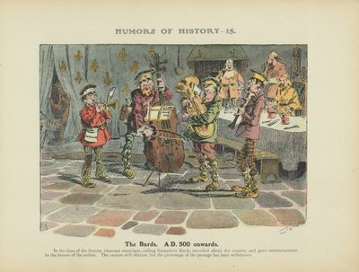 Les Bardes. A partir de 500 ans après J.-C. (lithographie couleur) - Arthur Moreland