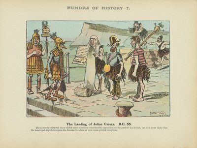 Le débarquement de Jules César. B.C. 55 (lithographie couleur) - Arthur Moreland