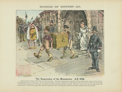 La suppression des monastères. A.D. 1536 (lithographie couleur) - Arthur Moreland