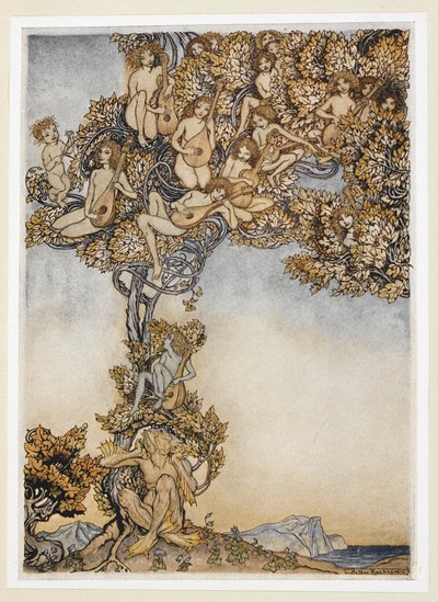 ACTE III : Scène II, ligne 146 Parfois mille instruments tintinnabulants Bourdonneront autour de mes oreilles. - Arthur Rackham