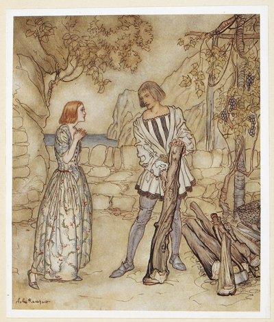 ACTE III : Scène I, ligne 15 - Hélas, maintenant, je vous en prie, ne travaillez pas si dur - Arthur Rackham