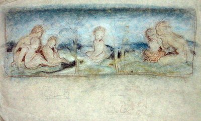 Un enfant parmi les fées, étude pour une peinture à l