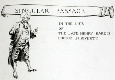 Un passage singulier dans la vie du défunt Henry Harris, docteur en théologie, en-tête de chapitre de 