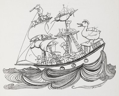 Un navire dirigé par des souris et commandé par un canard - Arthur Rackham