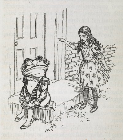 Alice et une grenouille habillée en valet - Arthur Rackham