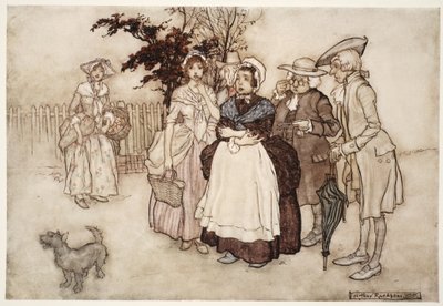 "Tous restèrent stupéfaits.", de Rip Van Winkle par Washington Irving, pub. 1910 - Arthur Rackham