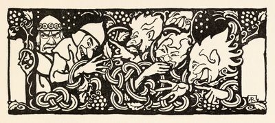Becfola dans son char de La Cour de Becfola dans Contes de fées irlandais - Arthur Rackham