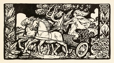 Becfola dans son char de La Cour de Becfola dans Contes de fées irlandais - Arthur Rackham
