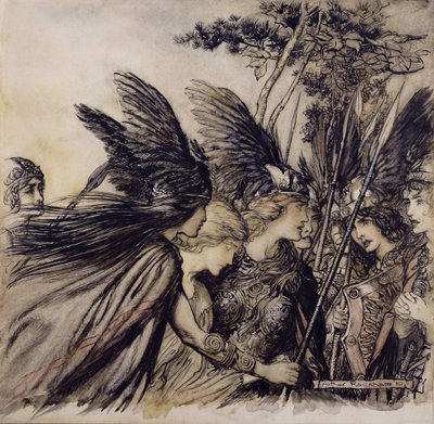Brunnhilde implore les Walkyries, illustration de L