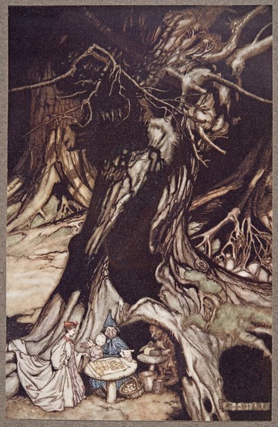 Le beurre est obtenu à partir des racines des vieux arbres, de Peter Pan dans les jardins de Kensington par J M Barrie, pub. 1906 - Arthur Rackham