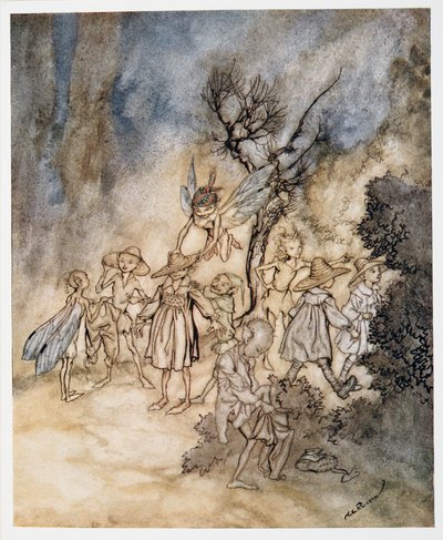 Enter certain reapers, properly habited, illustration de La Tempête de William Shakespeare, pub. 1926 - Arthur Rackham