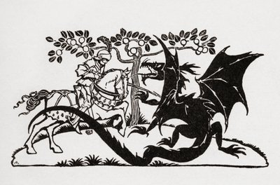 George et le Dragon. Du livre Contes de fées anglais racontés par F.A. Steel avec des illustrations d