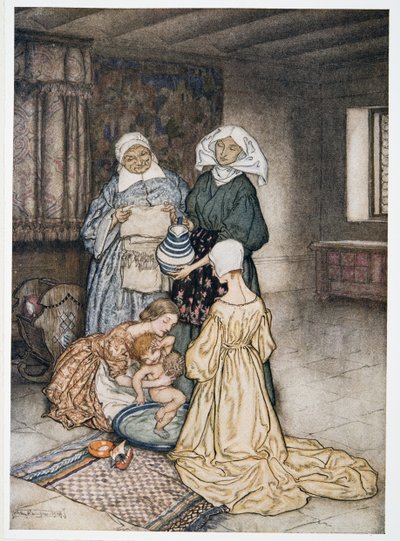 Had I not four or five women once that tended me? illustration de La Tempête de William Shakespeare, pub. 1926 - Arthur Rackham