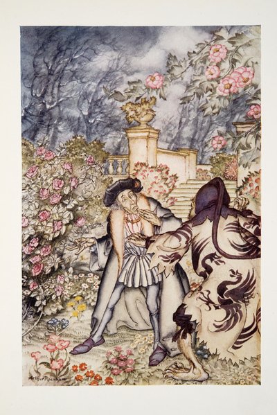 Il entendit un bruit fort, et vit venir vers lui une bête si effrayante qu