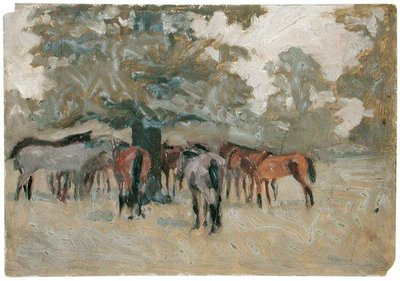 Chevaux sous un arbre - Arthur Rackham